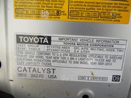 2008 TOYOTA RAV4 SILVER 2.4L AT 2WD Z18314